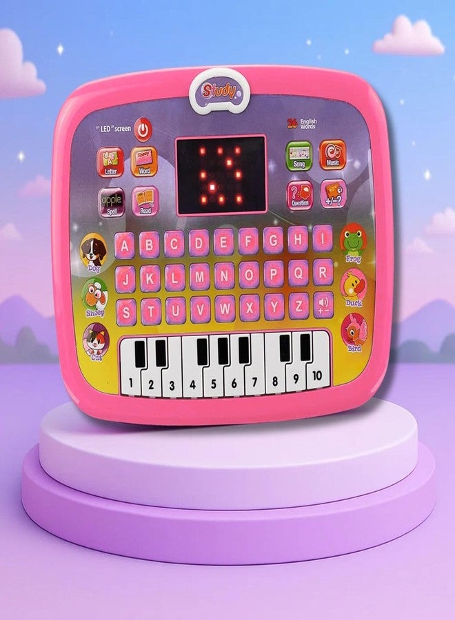 HCN Educational Laptop Computer Toy for Kids with Mouse - 20 Activities English Learner Notebook with Games - Learn Alphabets, Words, Numbers and Music (pcs 1)(Mini Tablet Laptop Multicolour) - Image 1
